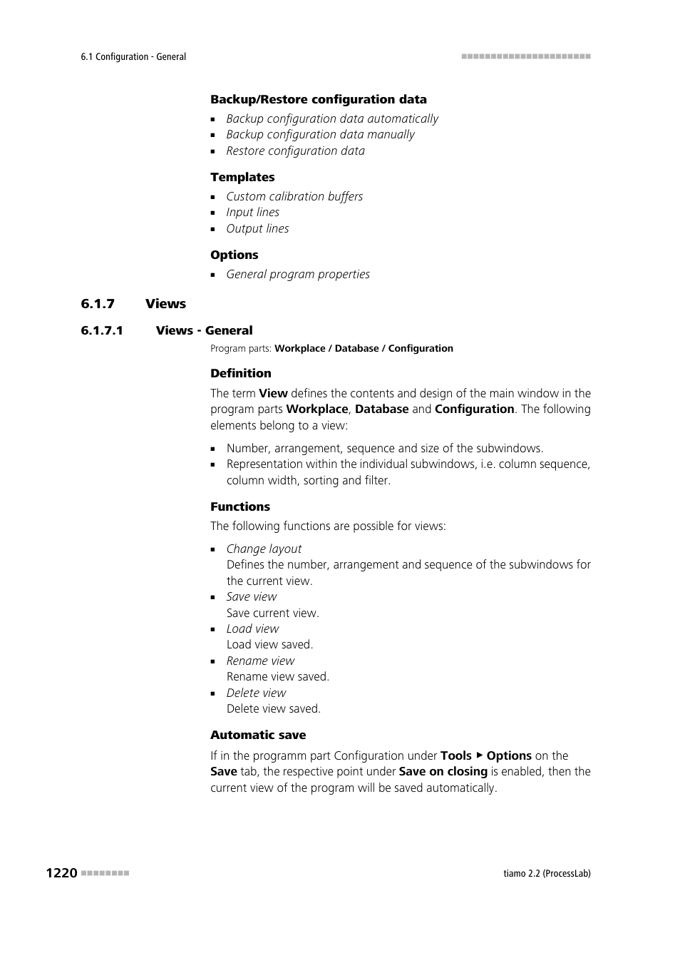 7 views, 1 views - general | Metrohm tiamo 2.2 (ProcessLab) User Manual | Page 1236 / 1644