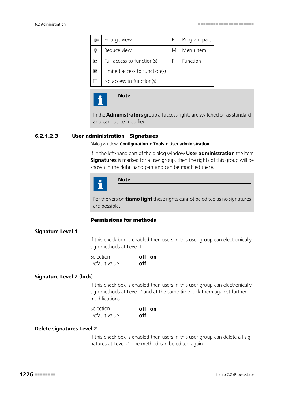 3 user administration - signatures, Signatures, Define signature rights for user groups | Metrohm tiamo 2.2 (ProcessLab) User Manual | Page 1242 / 1644