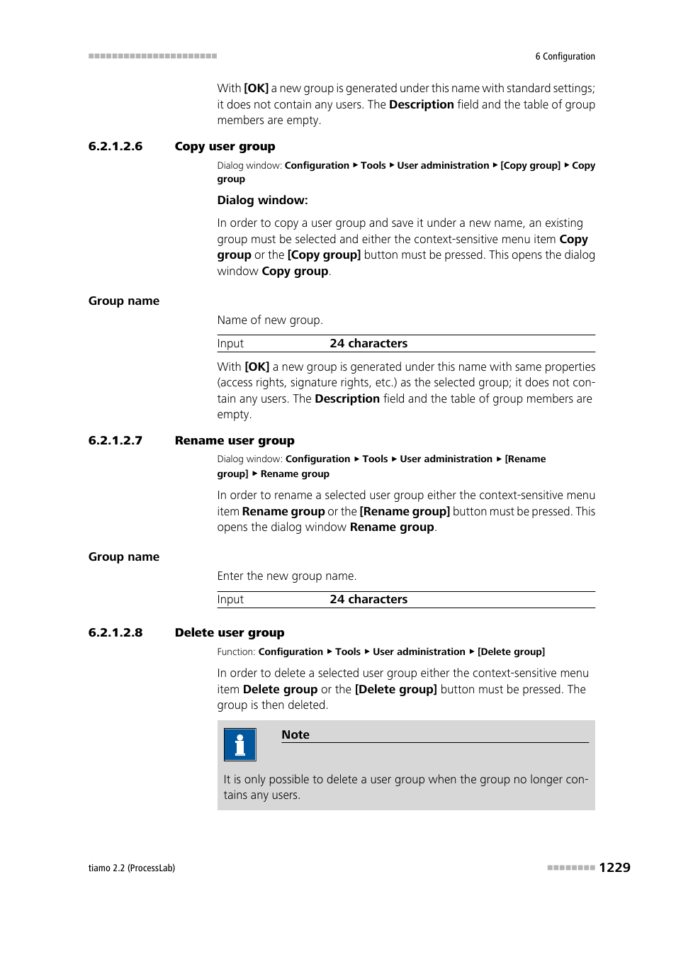 6 copy user group, 7 rename user group, 8 delete user group | Copy user groups, Rename user groups, Delete user groups | Metrohm tiamo 2.2 (ProcessLab) User Manual | Page 1245 / 1644