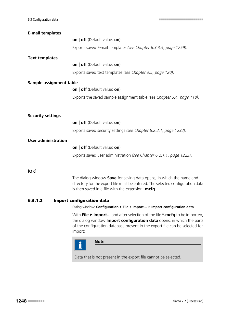 2 import configuration data, Import configuration data | Metrohm tiamo 2.2 (ProcessLab) User Manual | Page 1264 / 1644