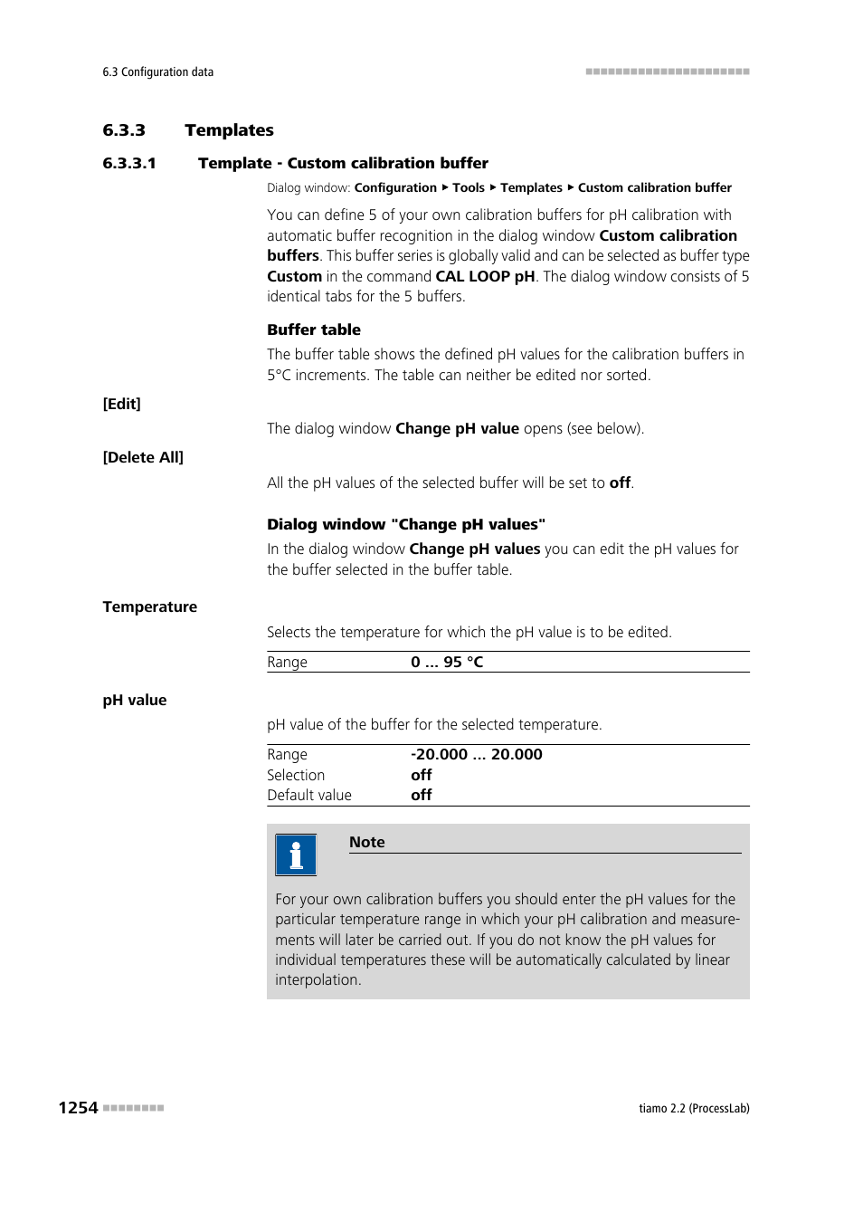 3 templates, 1 template - custom calibration buffer, Templates 4 | Custom calibration buffers | Metrohm tiamo 2.2 (ProcessLab) User Manual | Page 1270 / 1644