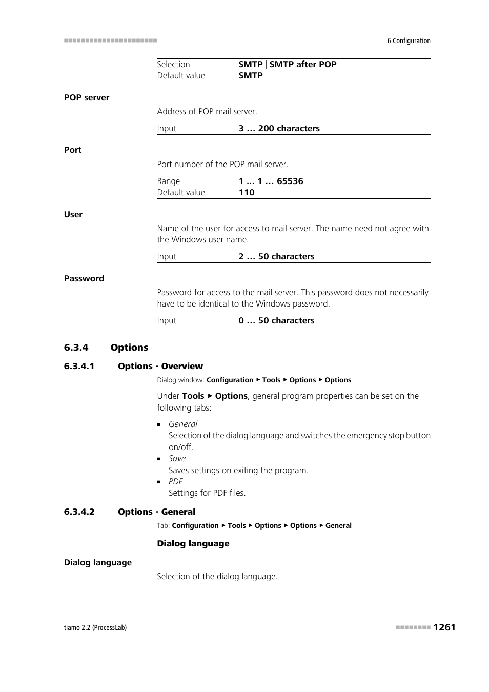 4 options, 1 options - overview, 2 options - general | Options 1, General program properties | Metrohm tiamo 2.2 (ProcessLab) User Manual | Page 1277 / 1644