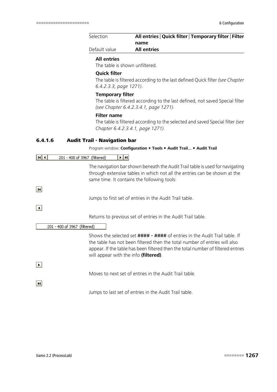 6 audit trail - navigation bar, Navigation bar | Metrohm tiamo 2.2 (ProcessLab) User Manual | Page 1283 / 1644