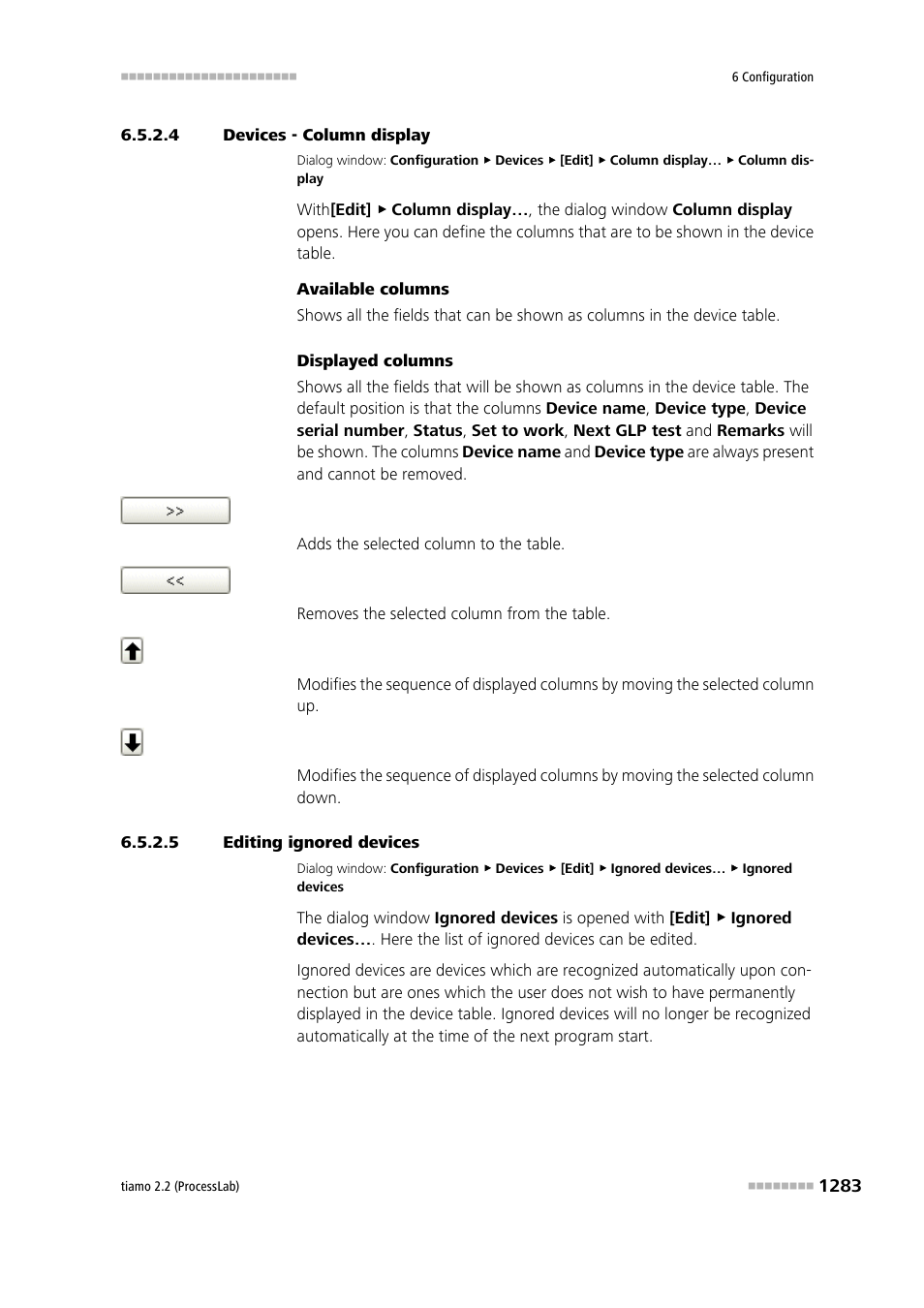 4 devices - column display, 5 editing ignored devices | Metrohm tiamo 2.2 (ProcessLab) User Manual | Page 1299 / 1644