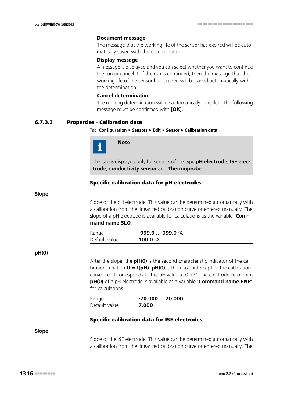 3 properties - calibration data, Calibration data | Metrohm tiamo 2.2 (ProcessLab) User Manual | Page 1332 / 1644