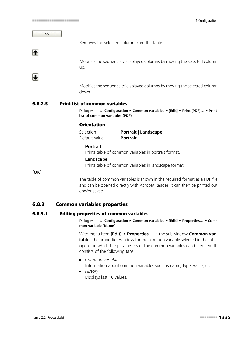 5 print list of common variables, 3 common variables properties, 1 editing properties of common variables | Common variables properties 5 | Metrohm tiamo 2.2 (ProcessLab) User Manual | Page 1351 / 1644