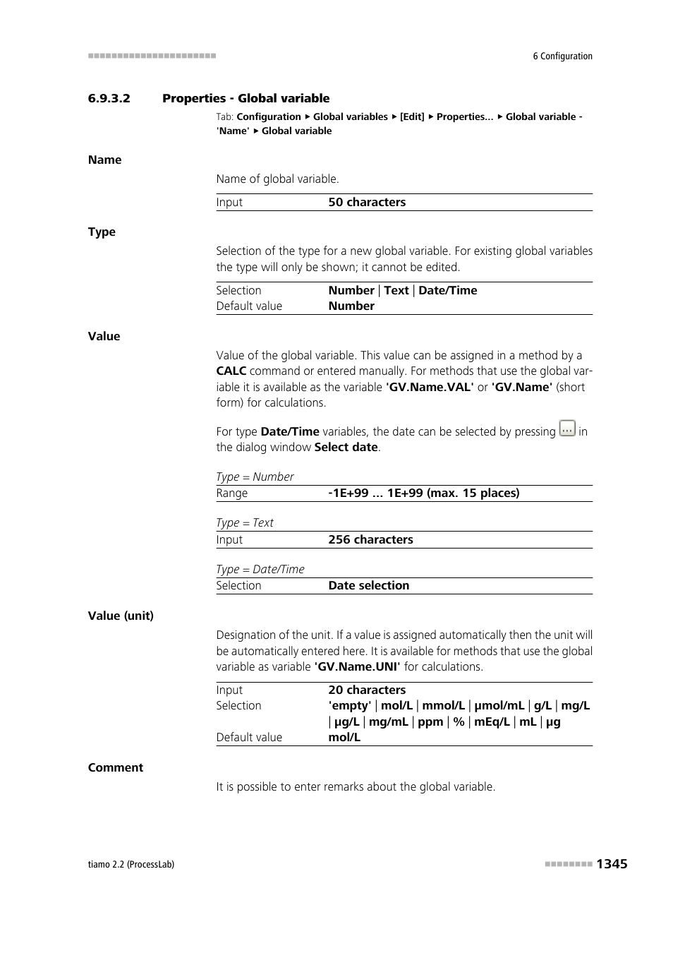 2 properties - global variable | Metrohm tiamo 2.2 (ProcessLab) User Manual | Page 1361 / 1644