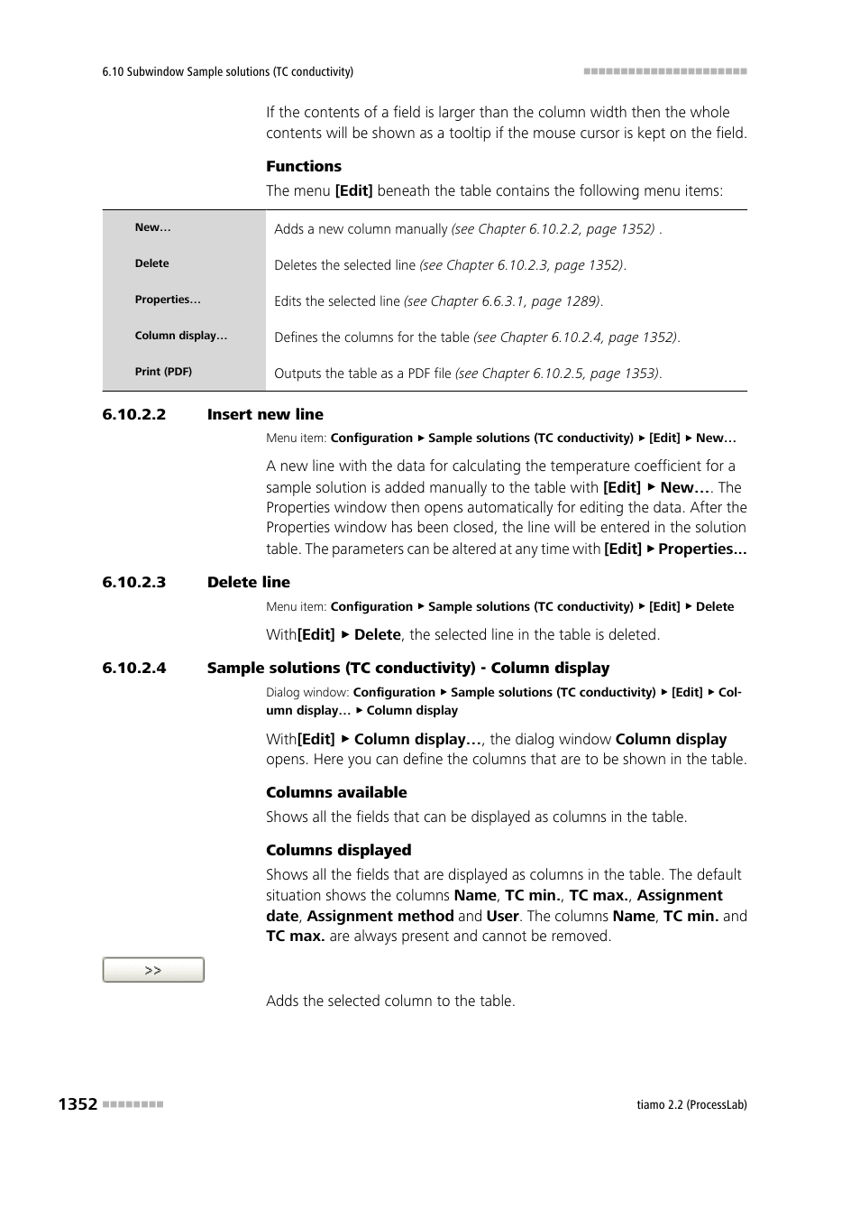 2 insert new line, 3 delete line | Metrohm tiamo 2.2 (ProcessLab) User Manual | Page 1368 / 1644