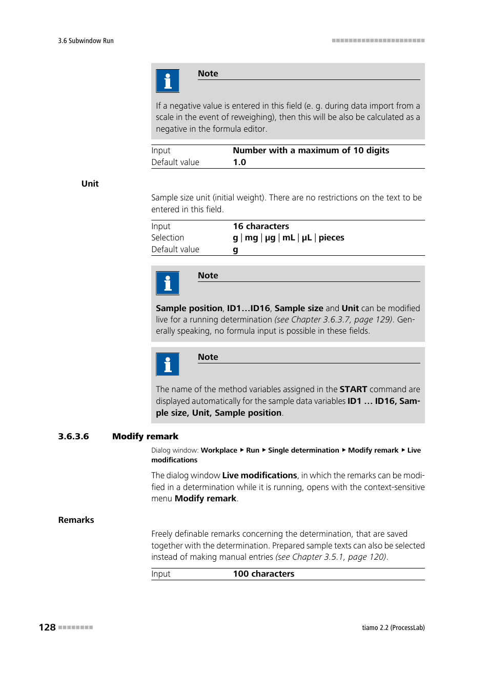 6 modify remark | Metrohm tiamo 2.2 (ProcessLab) User Manual | Page 144 / 1644