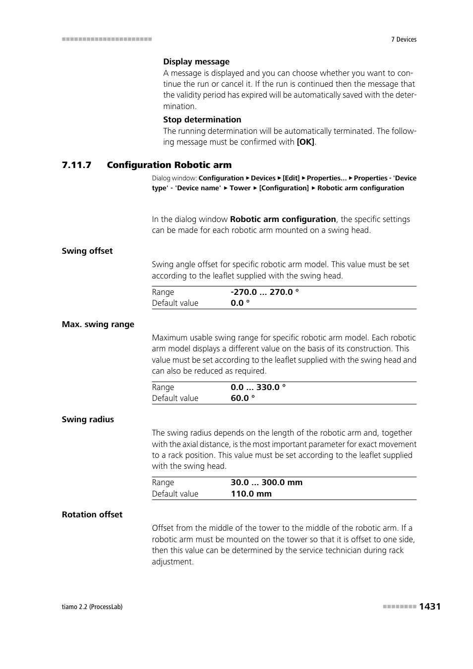 7 configuration robotic arm, Configuration robotic arm 1 | Metrohm tiamo 2.2 (ProcessLab) User Manual | Page 1447 / 1644