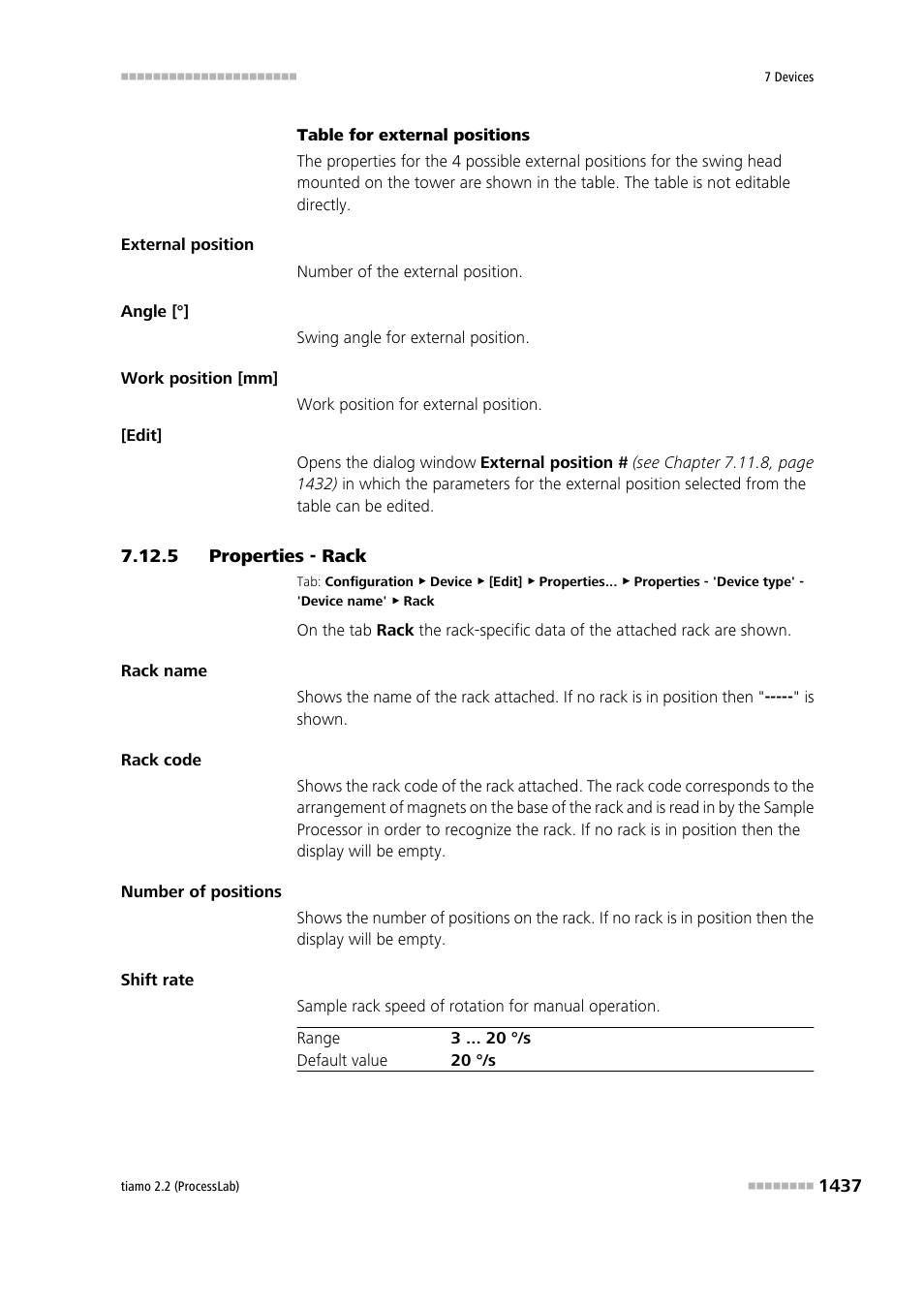 5 properties - rack | Metrohm tiamo 2.2 (ProcessLab) User Manual | Page 1453 / 1644