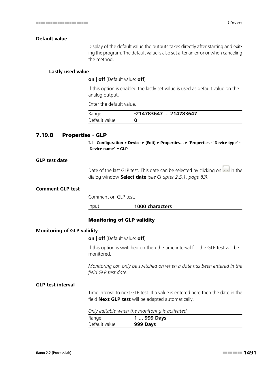 8 properties - glp | Metrohm tiamo 2.2 (ProcessLab) User Manual | Page 1507 / 1644