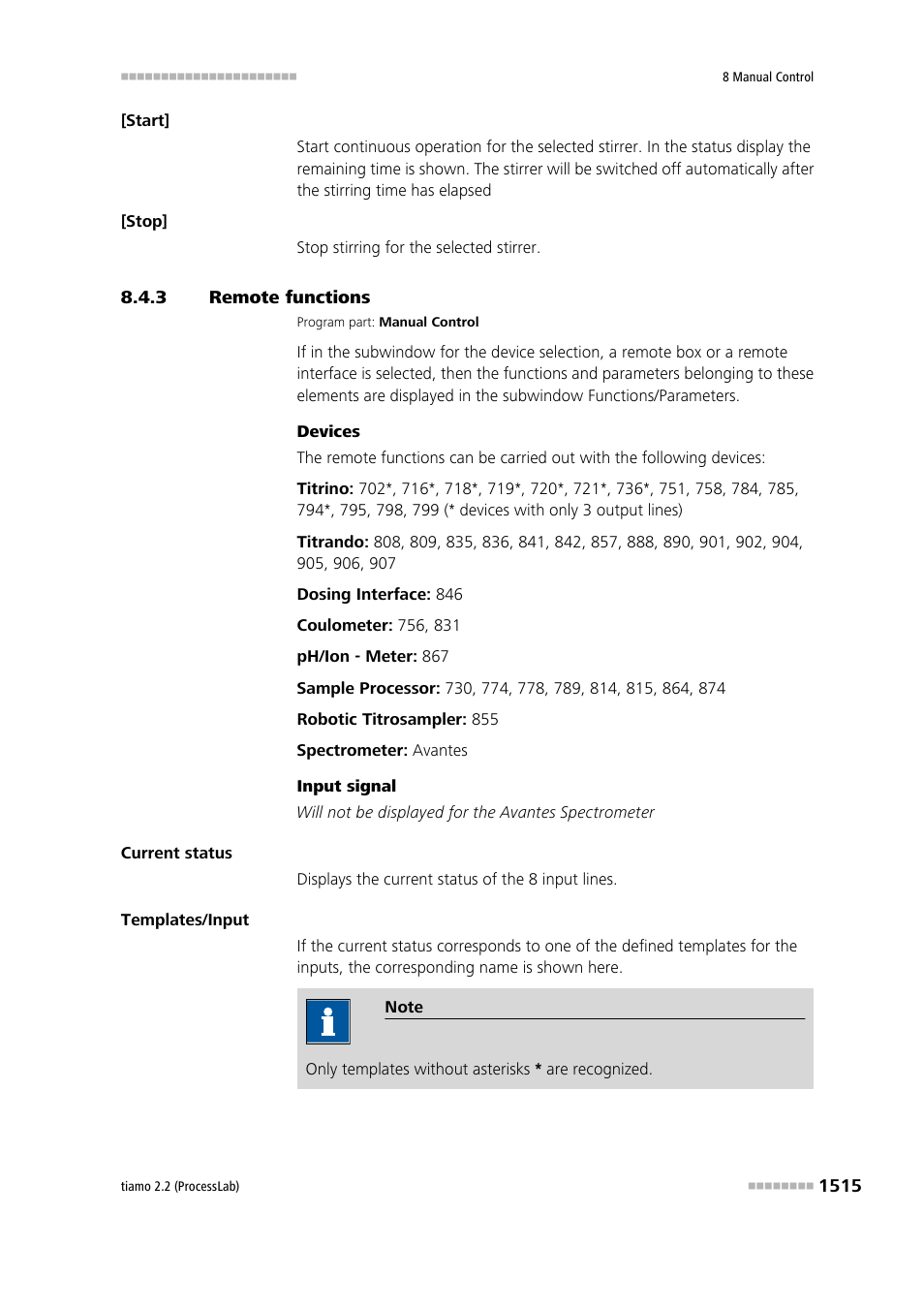 3 remote functions, Remote functions 5 | Metrohm tiamo 2.2 (ProcessLab) User Manual | Page 1531 / 1644