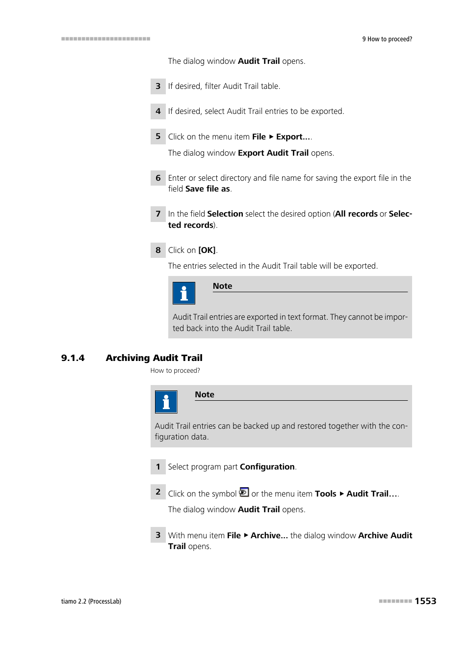 4 archiving audit trail, Archiving audit trail 3 | Metrohm tiamo 2.2 (ProcessLab) User Manual | Page 1569 / 1644