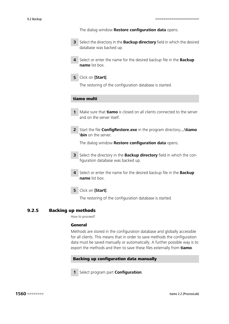 5 backing up methods, Backing up methods 0 | Metrohm tiamo 2.2 (ProcessLab) User Manual | Page 1576 / 1644