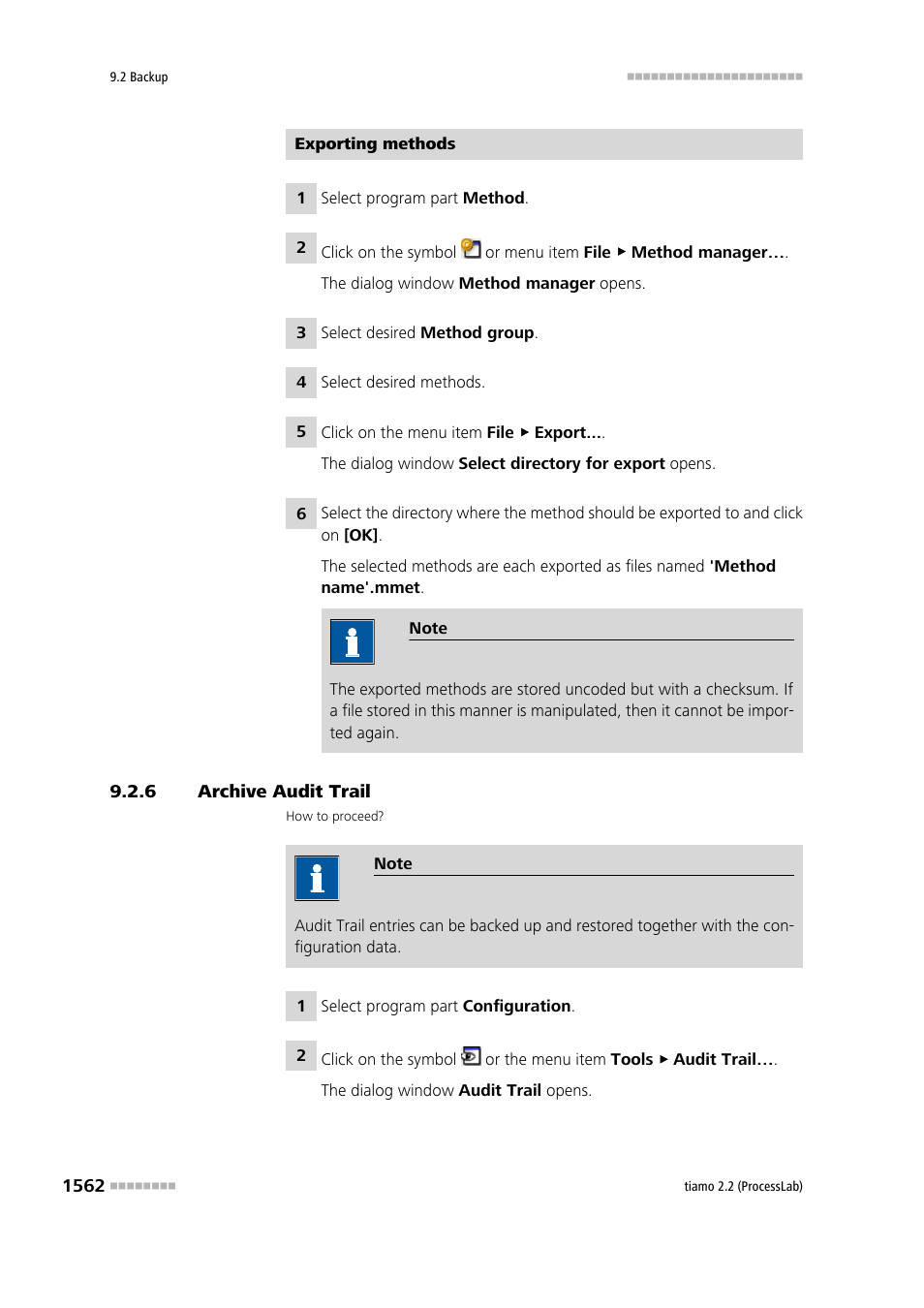 6 archive audit trail, Archive audit trail 2 | Metrohm tiamo 2.2 (ProcessLab) User Manual | Page 1578 / 1644