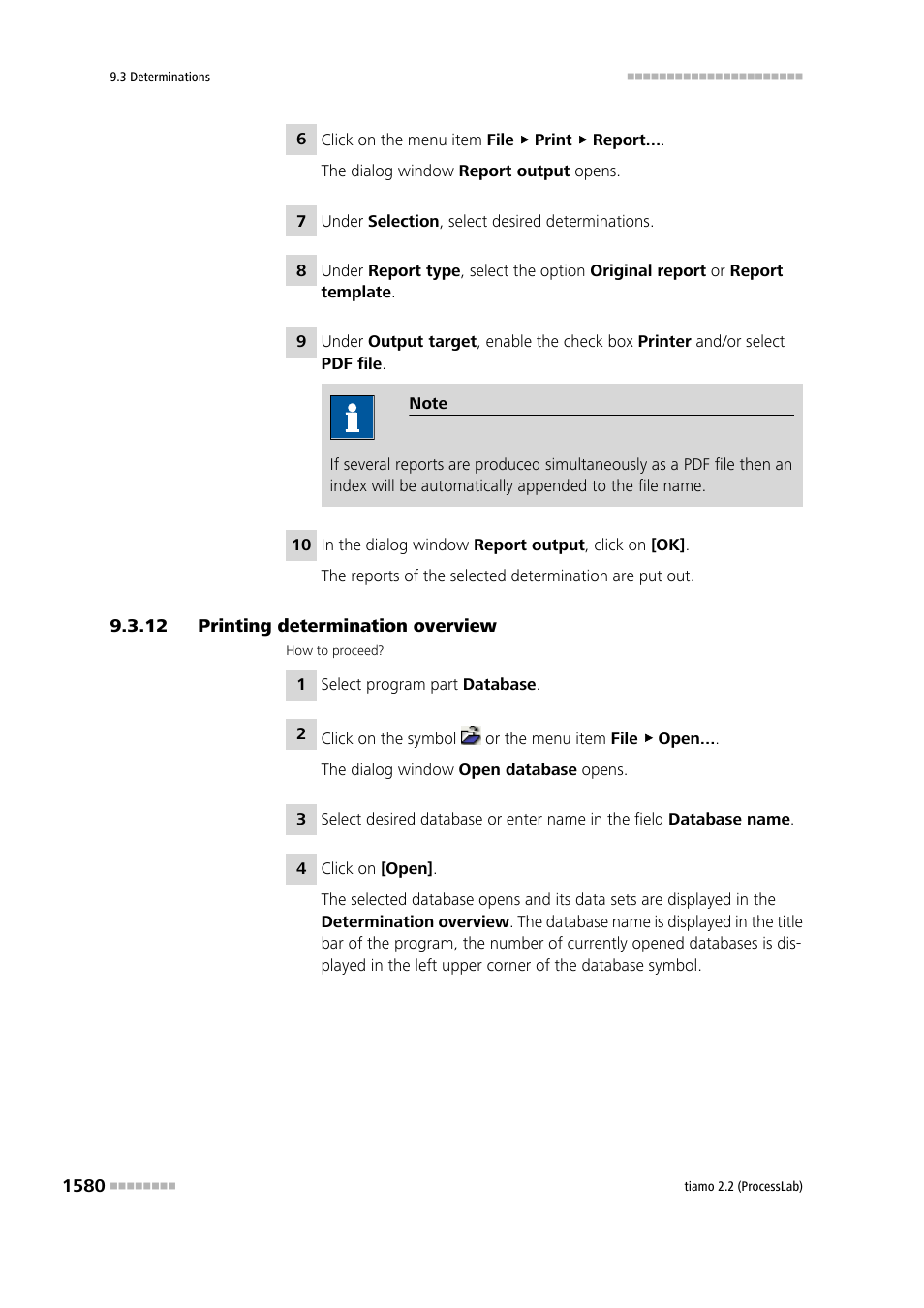 12 printing determination overview, Printing determination overview 0 | Metrohm tiamo 2.2 (ProcessLab) User Manual | Page 1596 / 1644