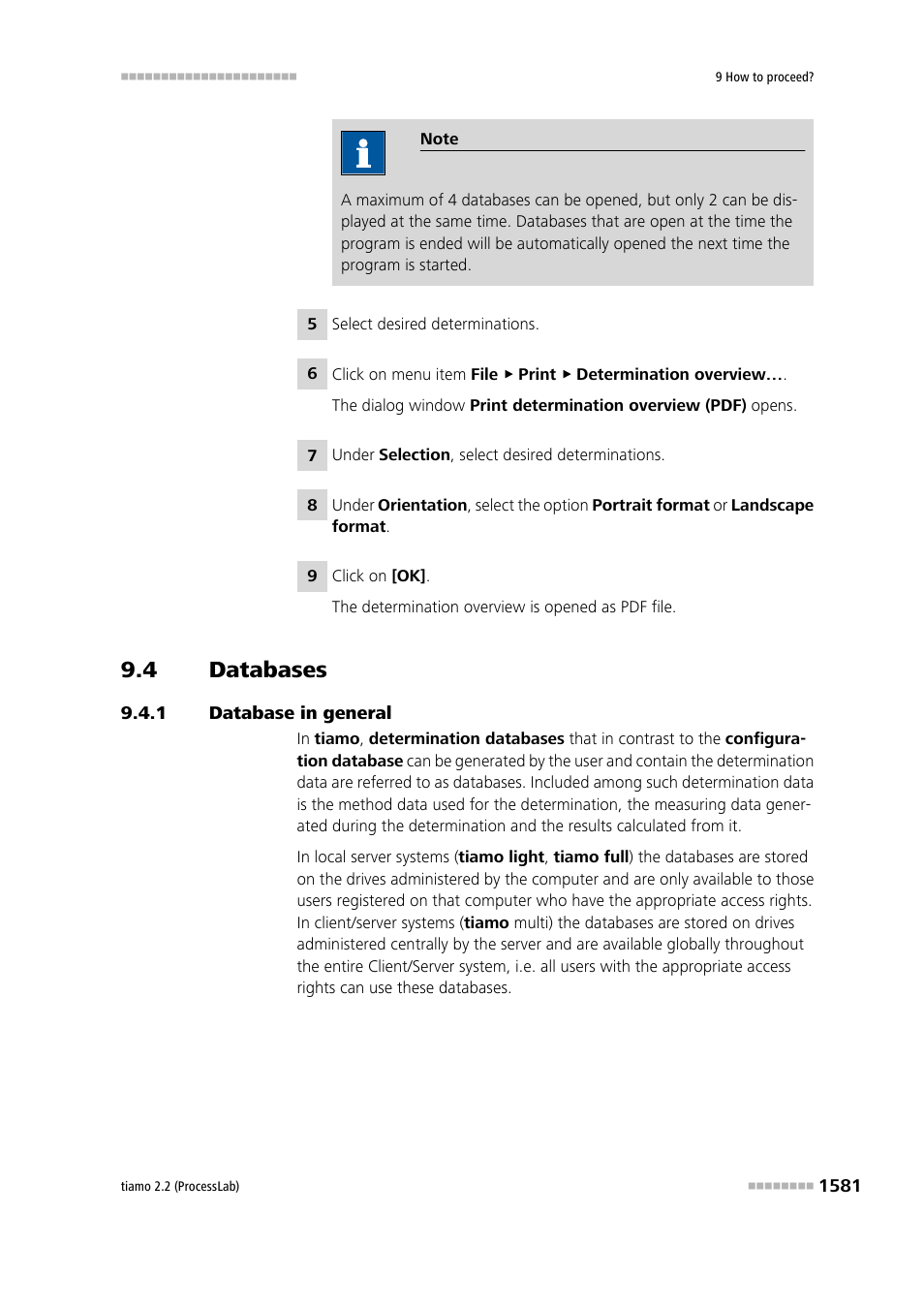 4 databases, 1 database in general, Databases 1 | Database in general 1 | Metrohm tiamo 2.2 (ProcessLab) User Manual | Page 1597 / 1644