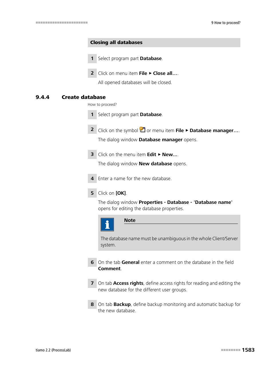 4 create database, Create database 3 | Metrohm tiamo 2.2 (ProcessLab) User Manual | Page 1599 / 1644