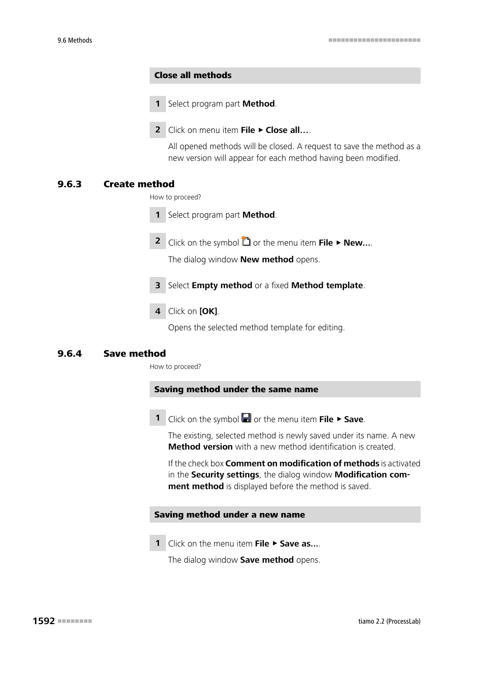 3 create method, 4 save method, Create method 2 | Save method 2 | Metrohm tiamo 2.2 (ProcessLab) User Manual | Page 1608 / 1644