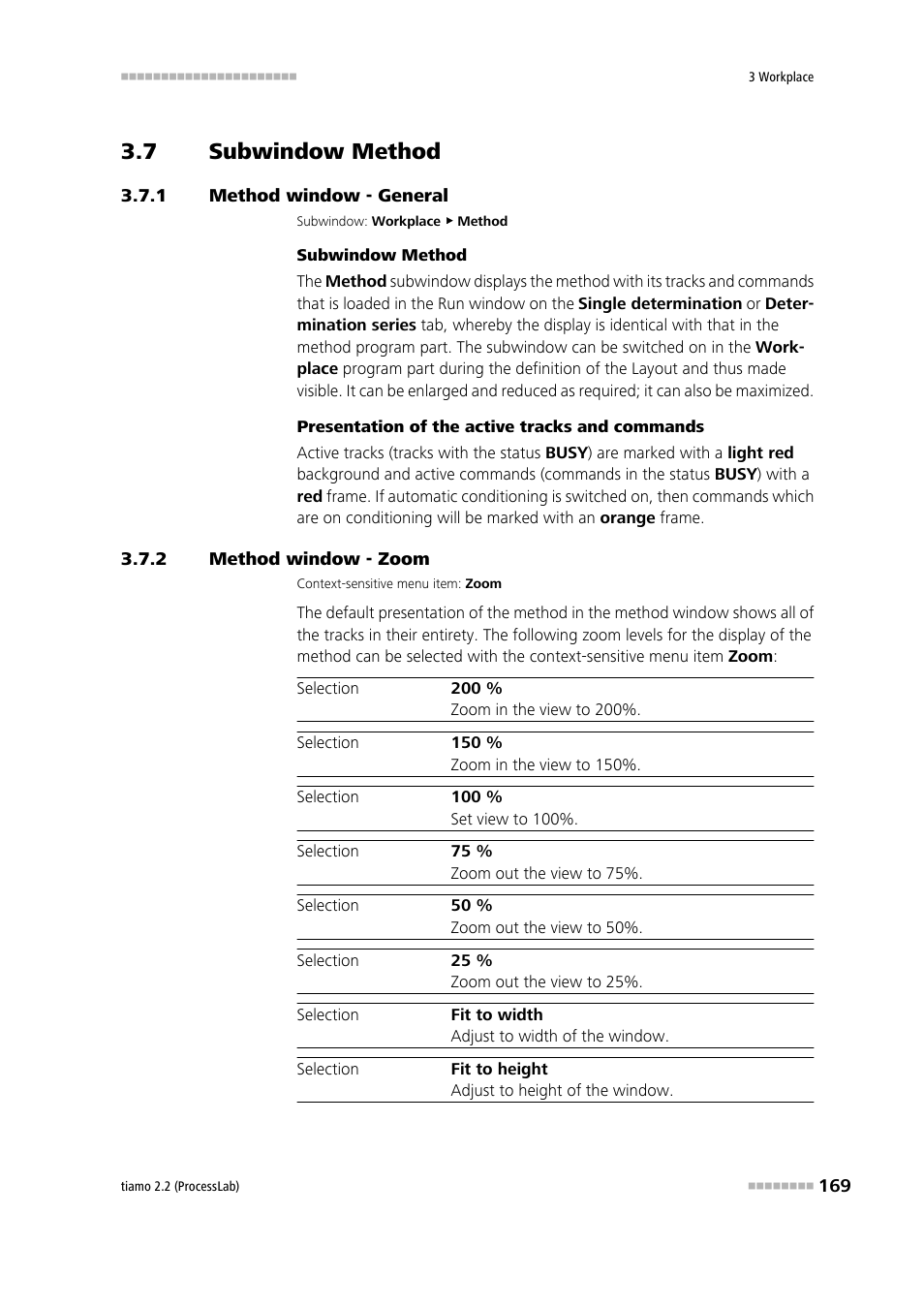 7 subwindow method, 1 method window - general, 2 method window - zoom | Subwindow method, Method window - general, Method window - zoom, Method, Zoom | Metrohm tiamo 2.2 (ProcessLab) User Manual | Page 185 / 1644