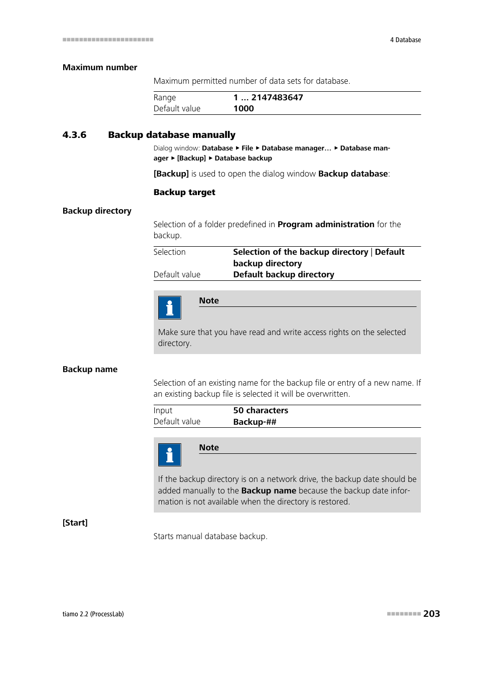 6 backup database manually, Backup database manually, Save database | Metrohm tiamo 2.2 (ProcessLab) User Manual | Page 219 / 1644