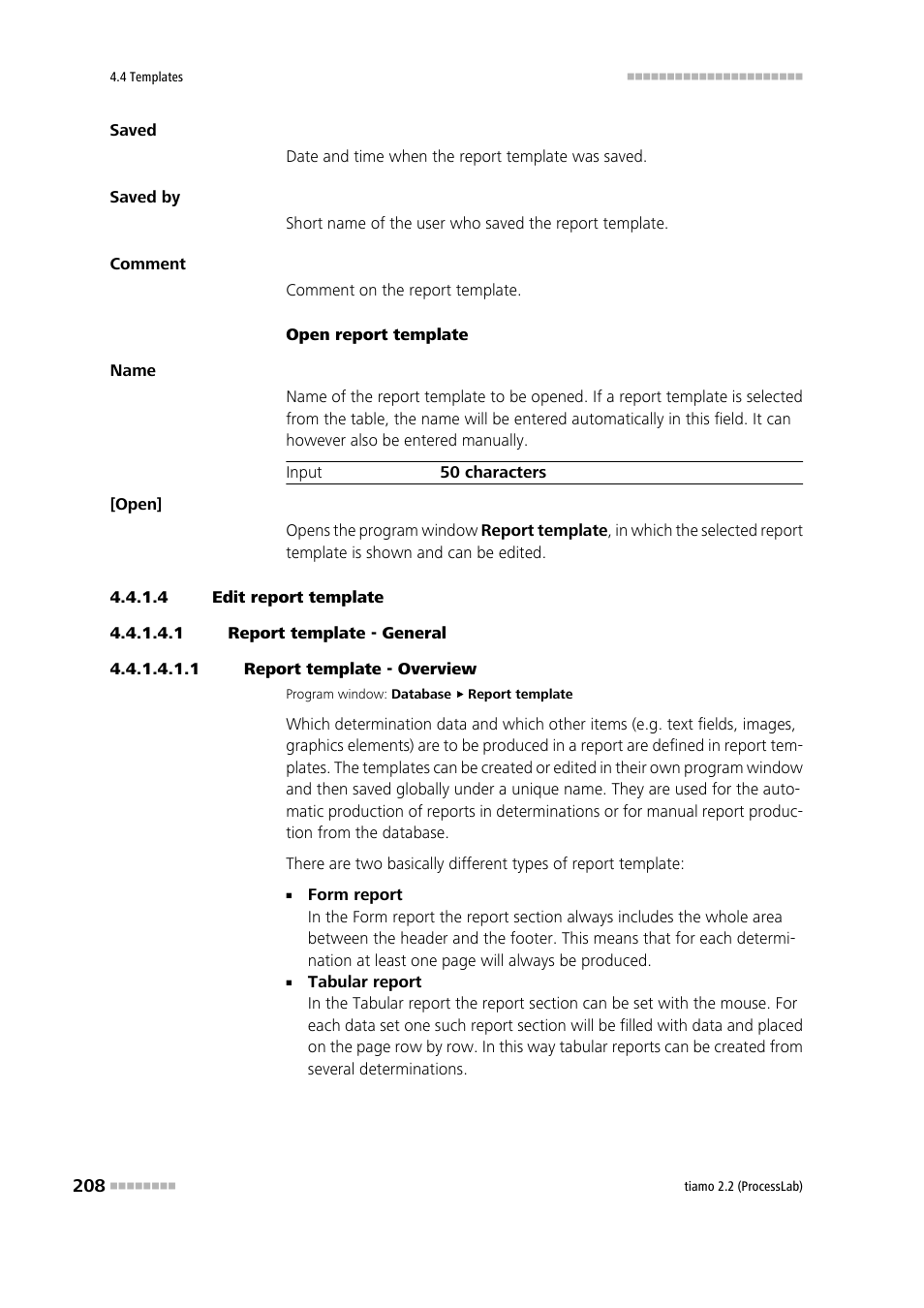 4 edit report template, 1 report template - general, 1 report template - overview | Metrohm tiamo 2.2 (ProcessLab) User Manual | Page 224 / 1644