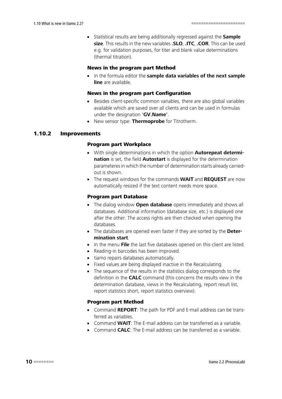 2 improvements, Improvements | Metrohm tiamo 2.2 (ProcessLab) User Manual | Page 26 / 1644