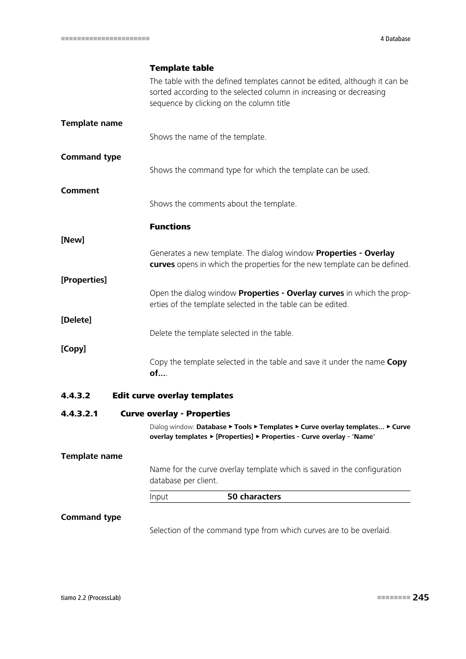 2 edit curve overlay templates, 1 curve overlay - properties | Metrohm tiamo 2.2 (ProcessLab) User Manual | Page 261 / 1644