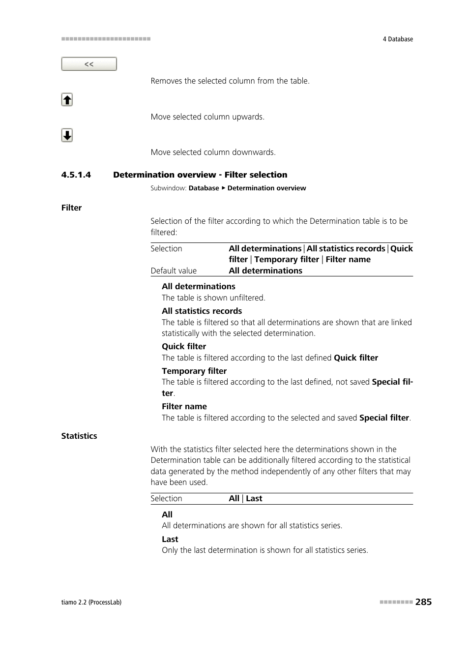 4 determination overview - filter selection | Metrohm tiamo 2.2 (ProcessLab) User Manual | Page 301 / 1644