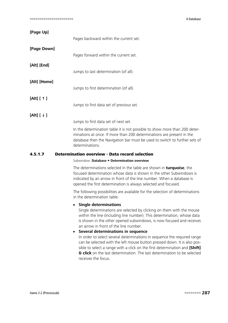 7 determination overview - data record selection | Metrohm tiamo 2.2 (ProcessLab) User Manual | Page 303 / 1644