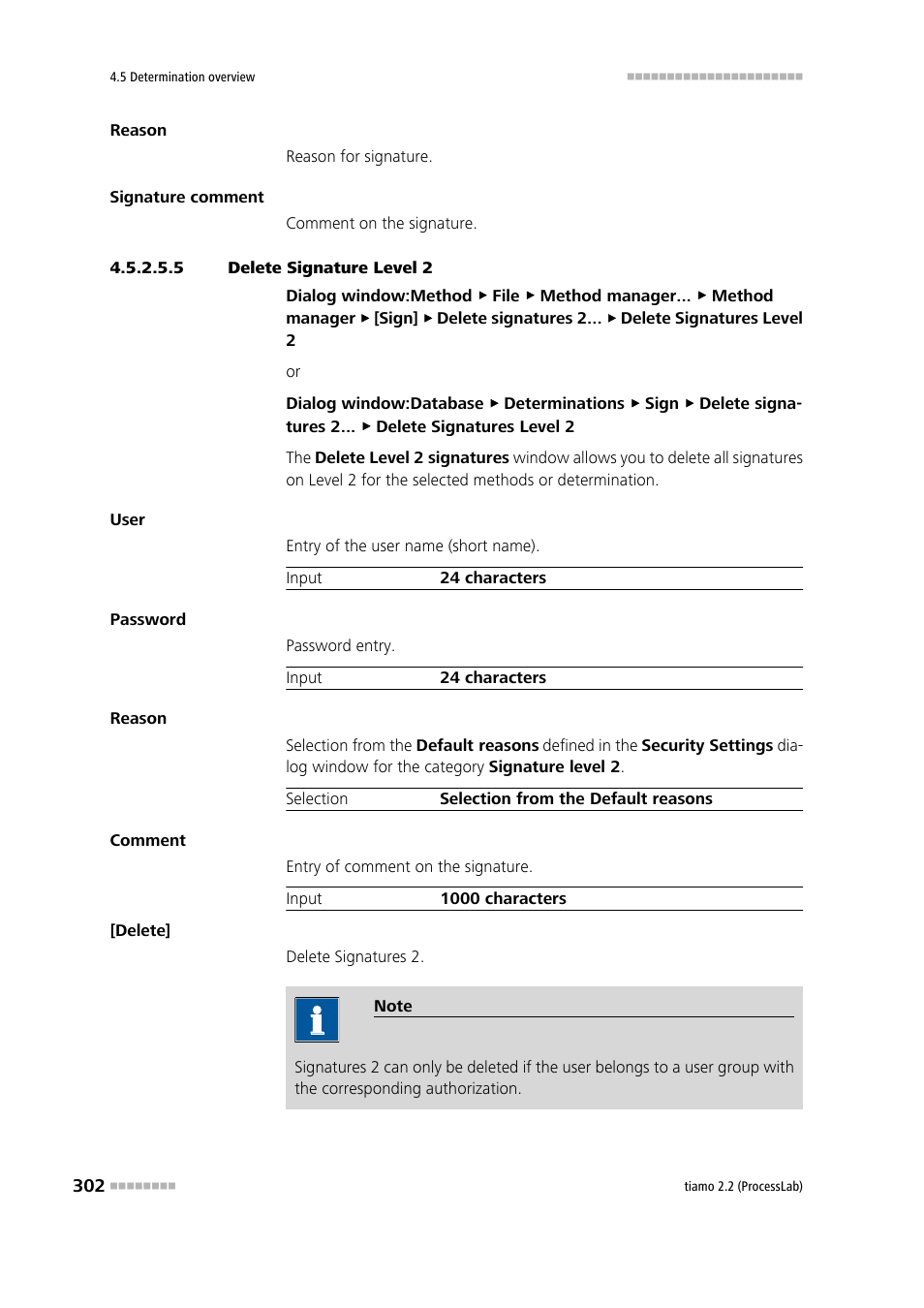 5 delete signature level 2 | Metrohm tiamo 2.2 (ProcessLab) User Manual | Page 318 / 1644