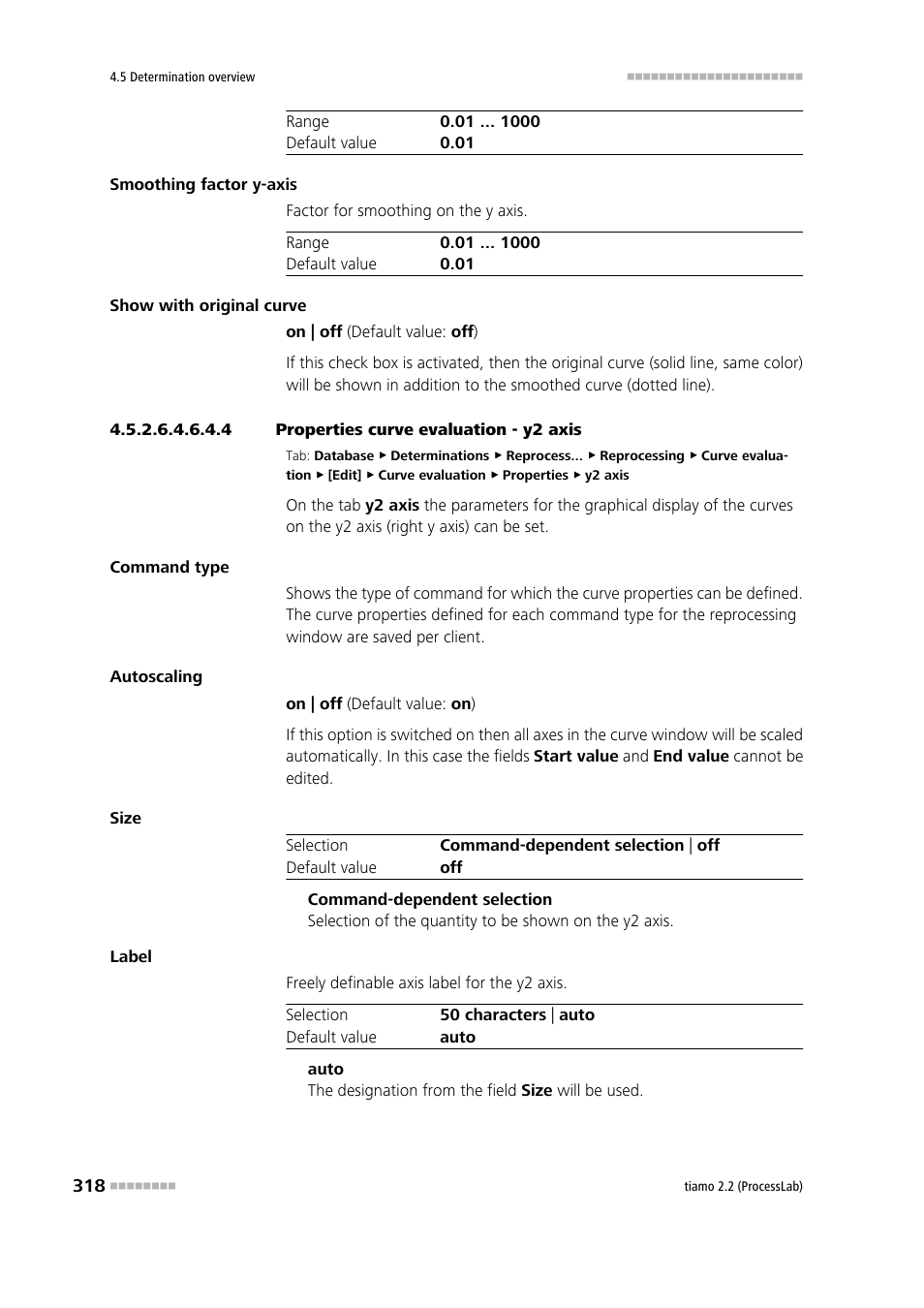 4 properties curve evaluation - y2 axis, Y2 axis | Metrohm tiamo 2.2 (ProcessLab) User Manual | Page 334 / 1644