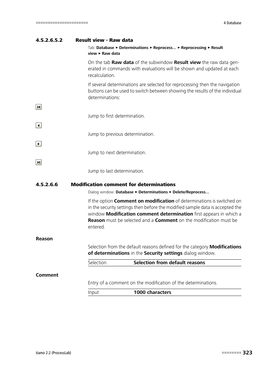 2 result view - raw data, 6 modification comment for determinations | Metrohm tiamo 2.2 (ProcessLab) User Manual | Page 339 / 1644