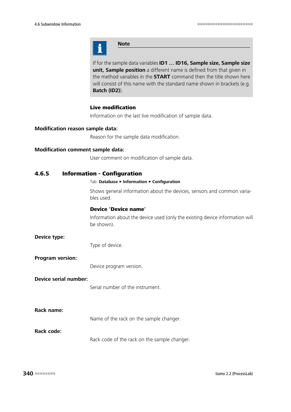5 information - configuration, Information - configuration | Metrohm tiamo 2.2 (ProcessLab) User Manual | Page 356 / 1644