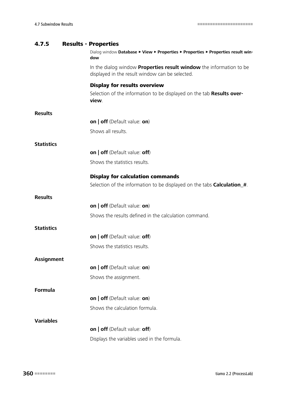 5 results - properties, Results - properties | Metrohm tiamo 2.2 (ProcessLab) User Manual | Page 376 / 1644
