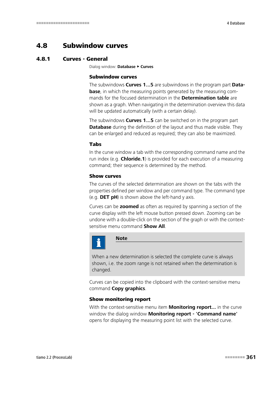 8 subwindow curves, 1 curves - general, Subwindow curves | Curves - general, Curves 1 | Metrohm tiamo 2.2 (ProcessLab) User Manual | Page 377 / 1644