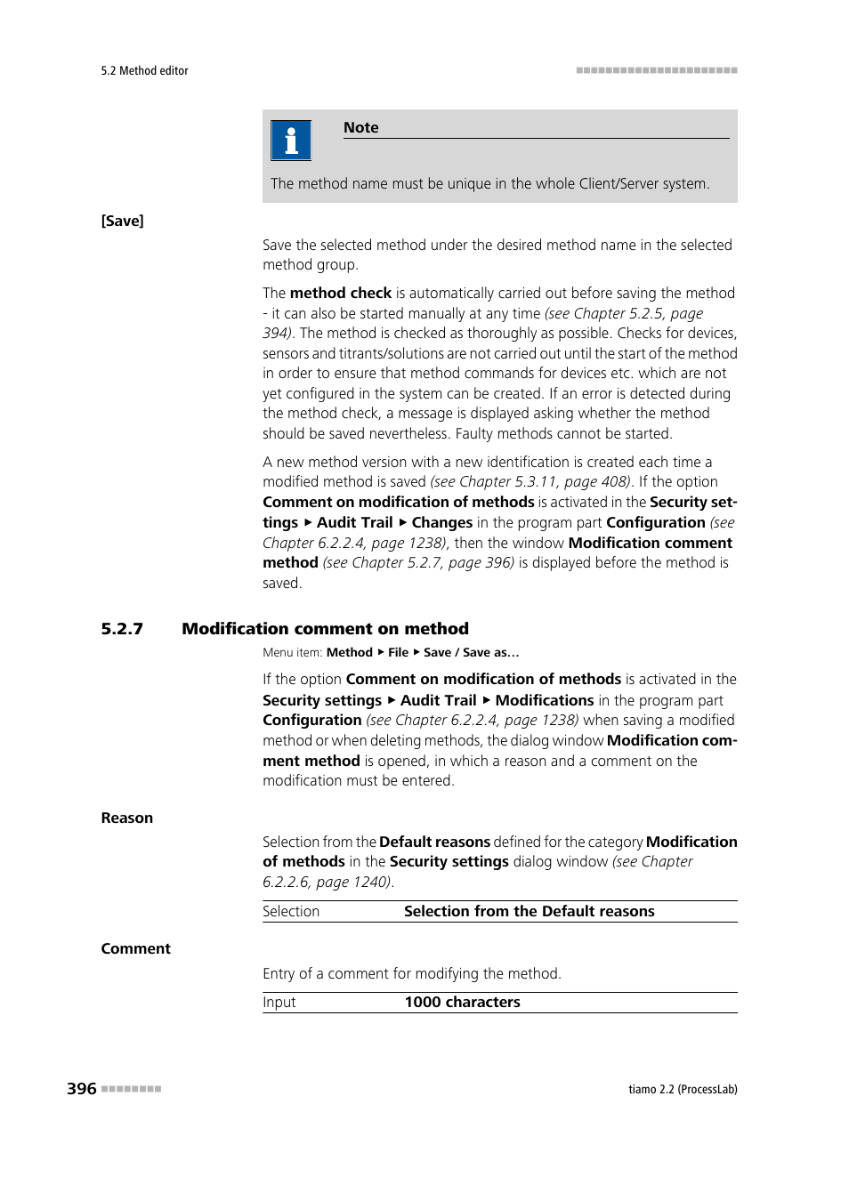 7 modification comment on method, Modification comment on method | Metrohm tiamo 2.2 (ProcessLab) User Manual | Page 412 / 1644