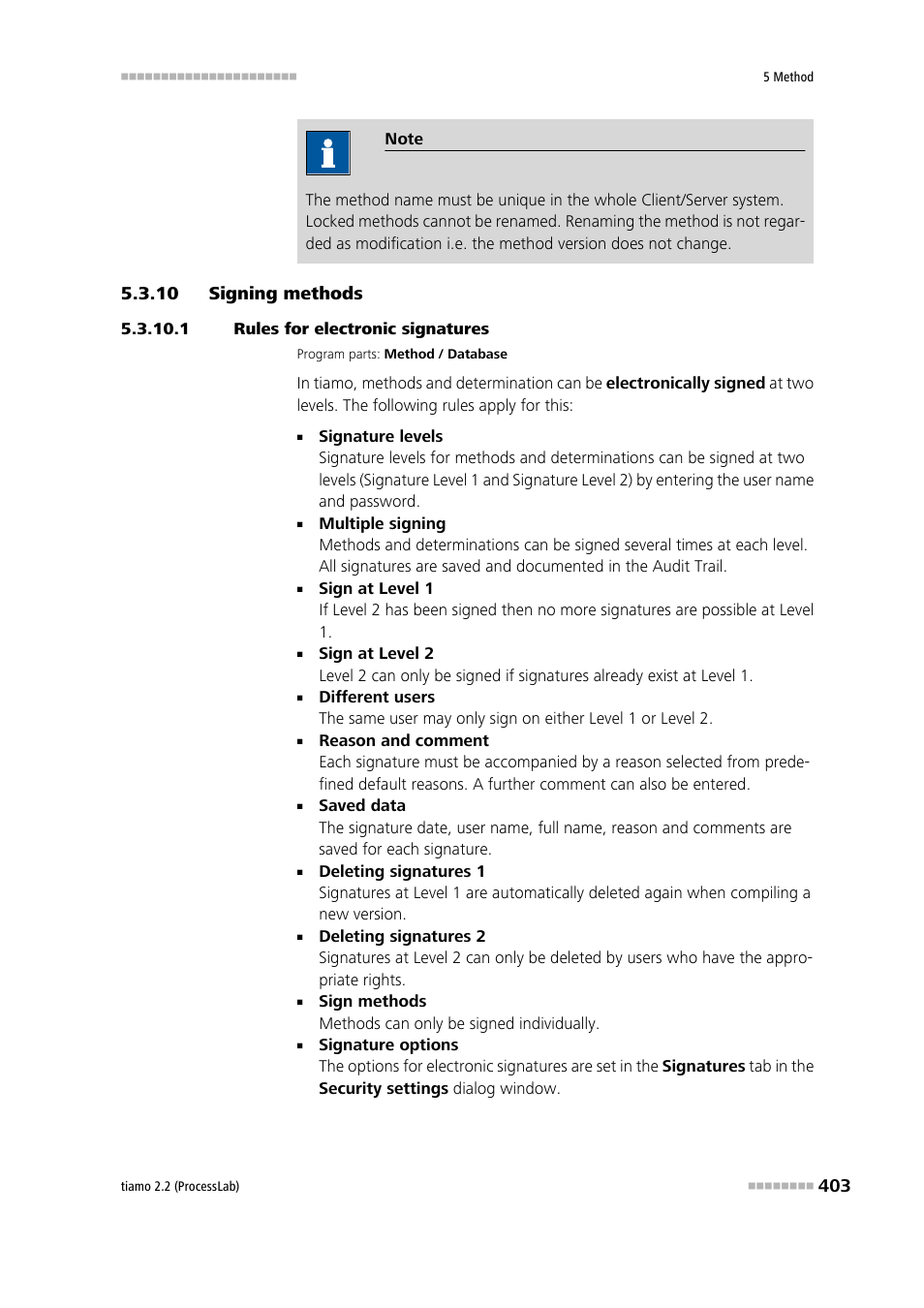 10 signing methods, 1 rules for electronic signatures, Signing methods | Metrohm tiamo 2.2 (ProcessLab) User Manual | Page 419 / 1644