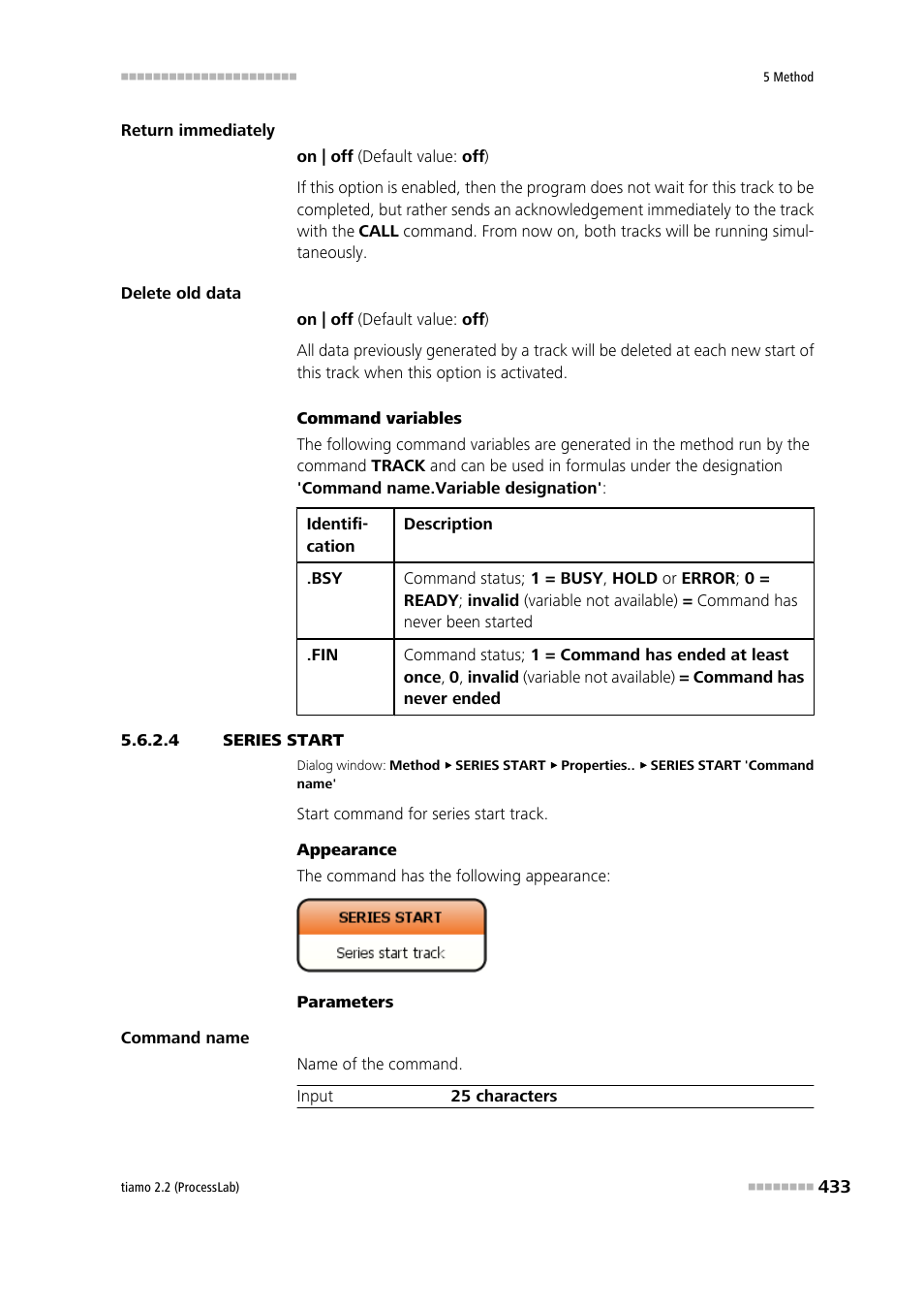4 series start, Series start | Metrohm tiamo 2.2 (ProcessLab) User Manual | Page 449 / 1644