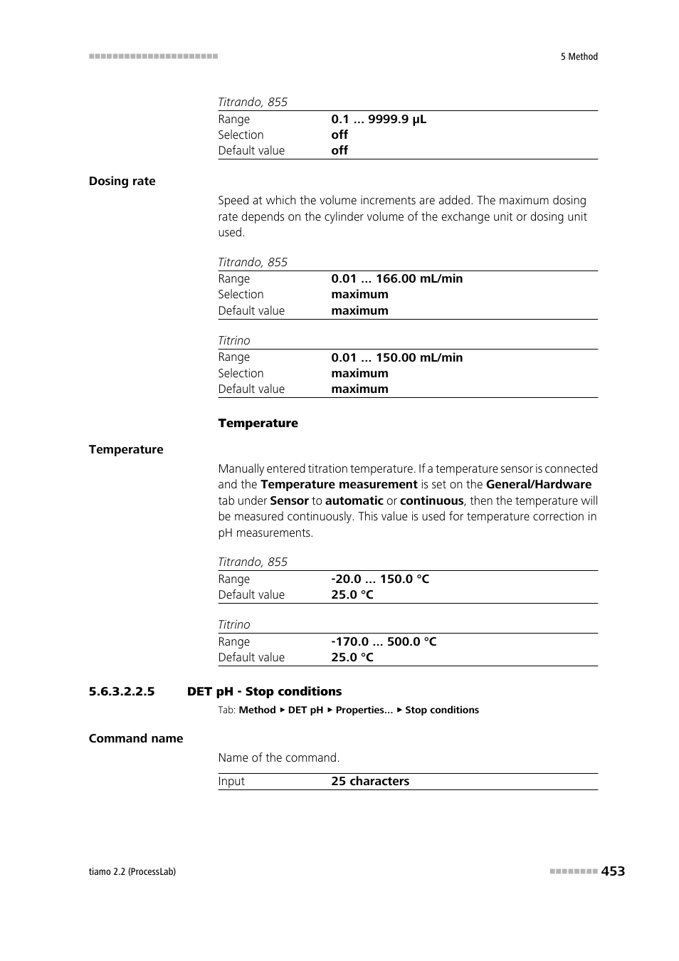 5 det ph - stop conditions, Stop conditions | Metrohm tiamo 2.2 (ProcessLab) User Manual | Page 469 / 1644