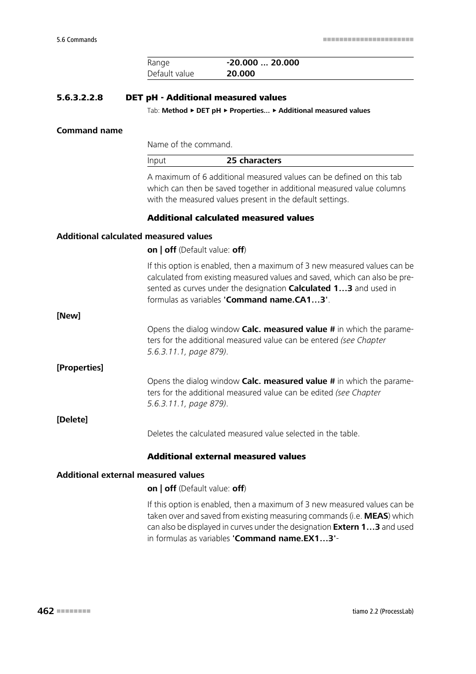 8 det ph - additional measured values, Additional measured values | Metrohm tiamo 2.2 (ProcessLab) User Manual | Page 478 / 1644