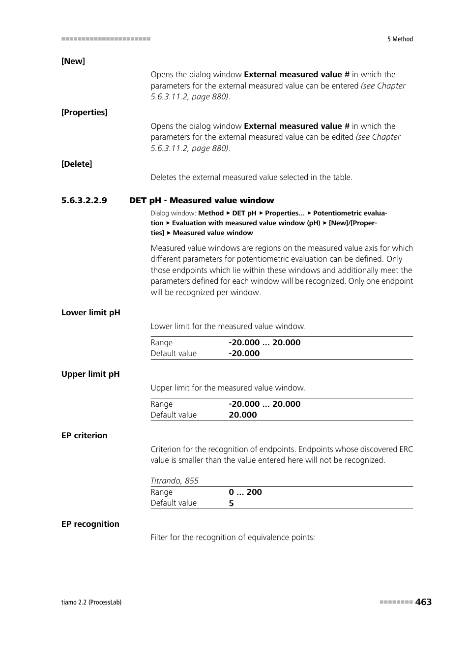 9 det ph - measured value window | Metrohm tiamo 2.2 (ProcessLab) User Manual | Page 479 / 1644