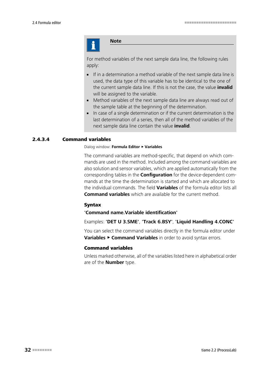 4 command variables, Command variables | Metrohm tiamo 2.2 (ProcessLab) User Manual | Page 48 / 1644