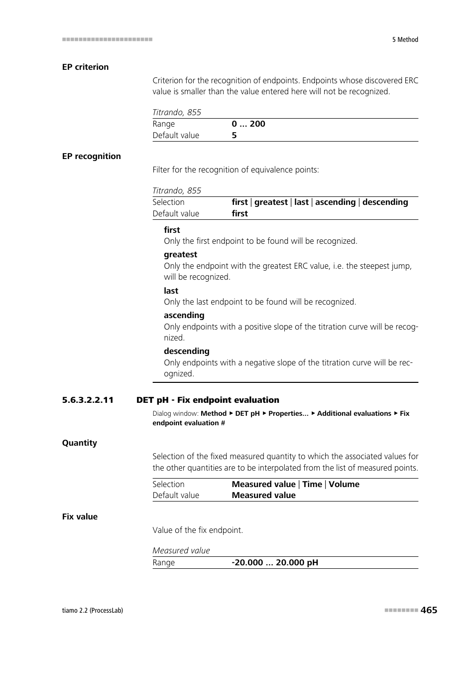 11 det ph - fix endpoint evaluation | Metrohm tiamo 2.2 (ProcessLab) User Manual | Page 481 / 1644