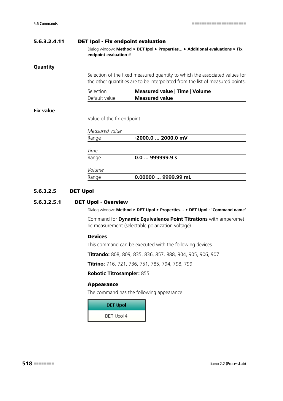 11 det ipol - fix endpoint evaluation, 5 det upol, 1 det upol - overview | Det upol | Metrohm tiamo 2.2 (ProcessLab) User Manual | Page 534 / 1644