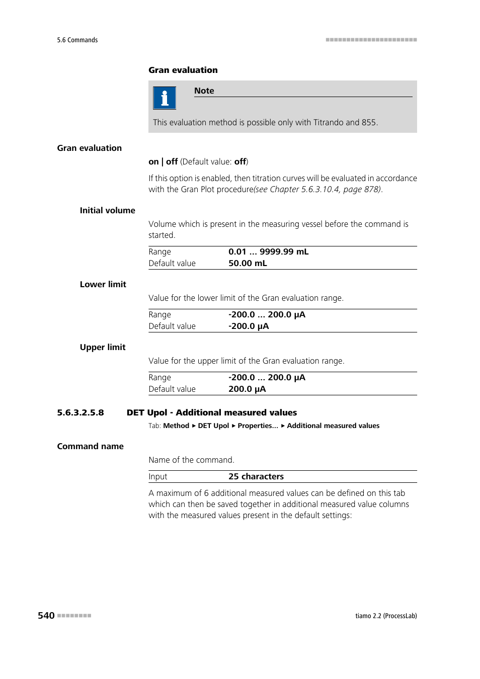 8 det upol - additional measured values, Additional measured values | Metrohm tiamo 2.2 (ProcessLab) User Manual | Page 556 / 1644