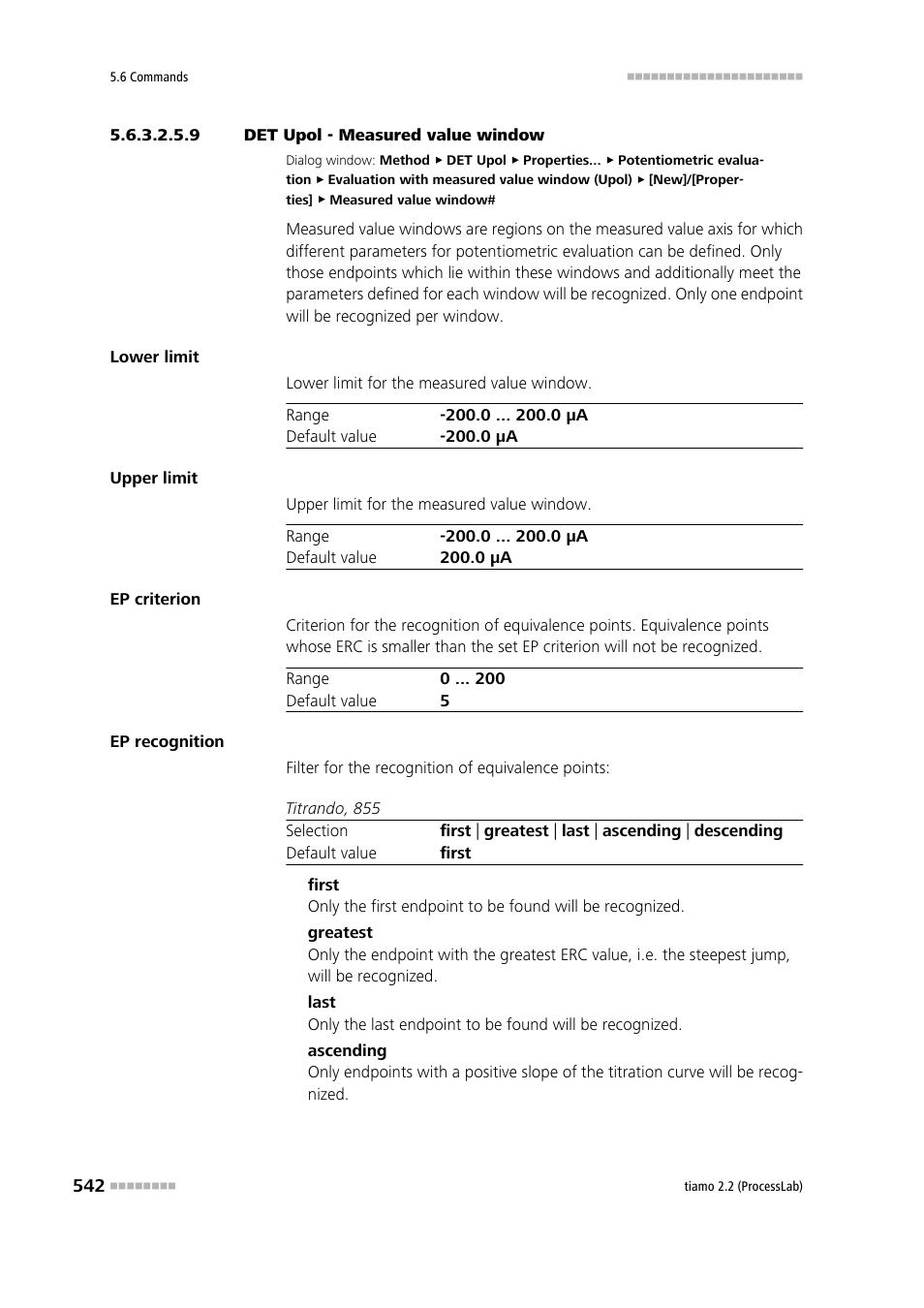9 det upol - measured value window | Metrohm tiamo 2.2 (ProcessLab) User Manual | Page 558 / 1644