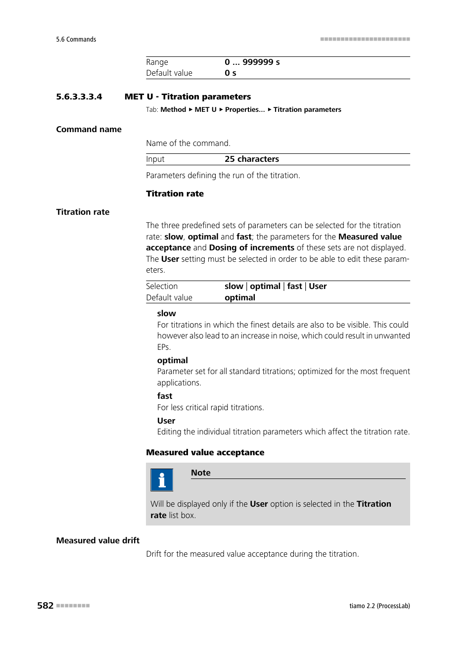 4 met u - titration parameters, Titration parameters | Metrohm tiamo 2.2 (ProcessLab) User Manual | Page 598 / 1644
