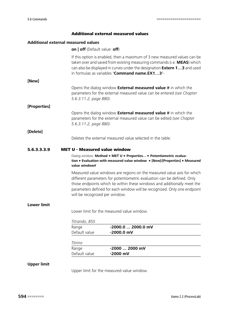9 met u - measured value window | Metrohm tiamo 2.2 (ProcessLab) User Manual | Page 610 / 1644